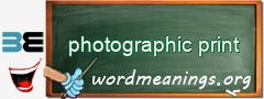 WordMeaning blackboard for photographic print